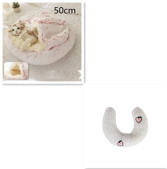 2 In 1 Dog And Cat Bed Pet Winter Bed Round Plush Warm Bed House Soft Long Plush Pets Bed Pet Products - image 51