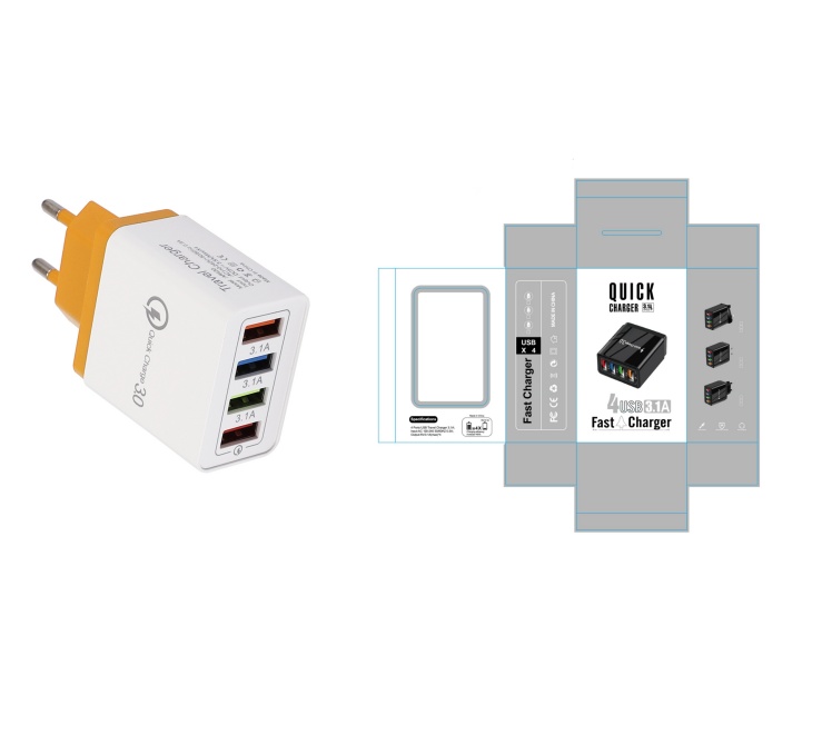 USB Charger Quick Charge 3.0 4 Phone Adapter For Tablet Portable Wall Mobile Charger Fast Charger - image 36
