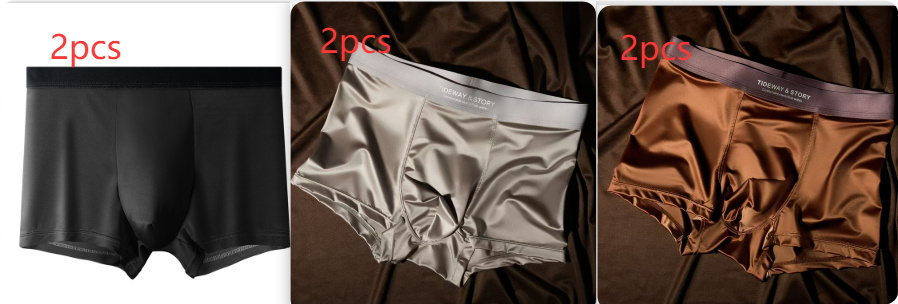 Ice Silk Mens Underwear Light Luxury Satin Boxers - image 14