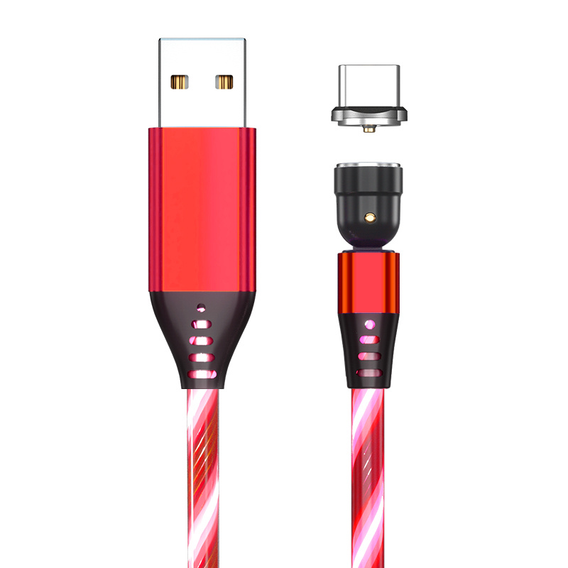 540 Rotate Luminous Magnetic Cable 3A Fast Charging Mobile Phone Charge Cable For LED Micro USB Type C For I Phone Cable - image 24