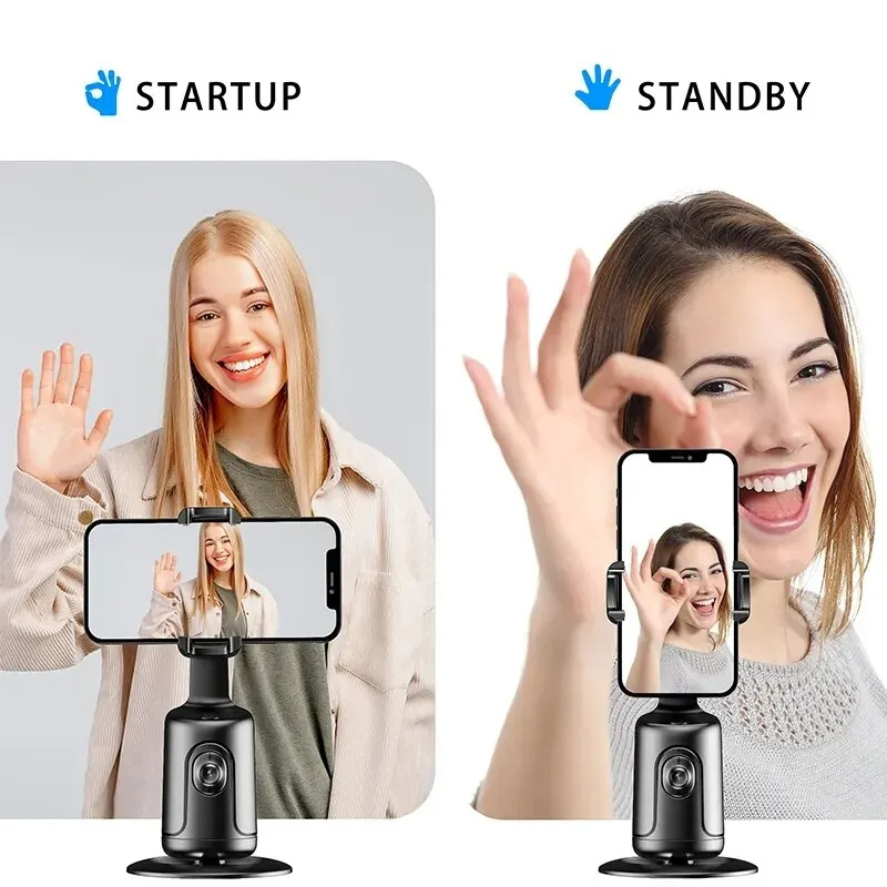 360 Auto Face Tracking Gimbal AI Smart Gimbal Face Tracking Auto Phone Holder For Smartphone Video Vlog Live Stabilizer Tripod - image 2