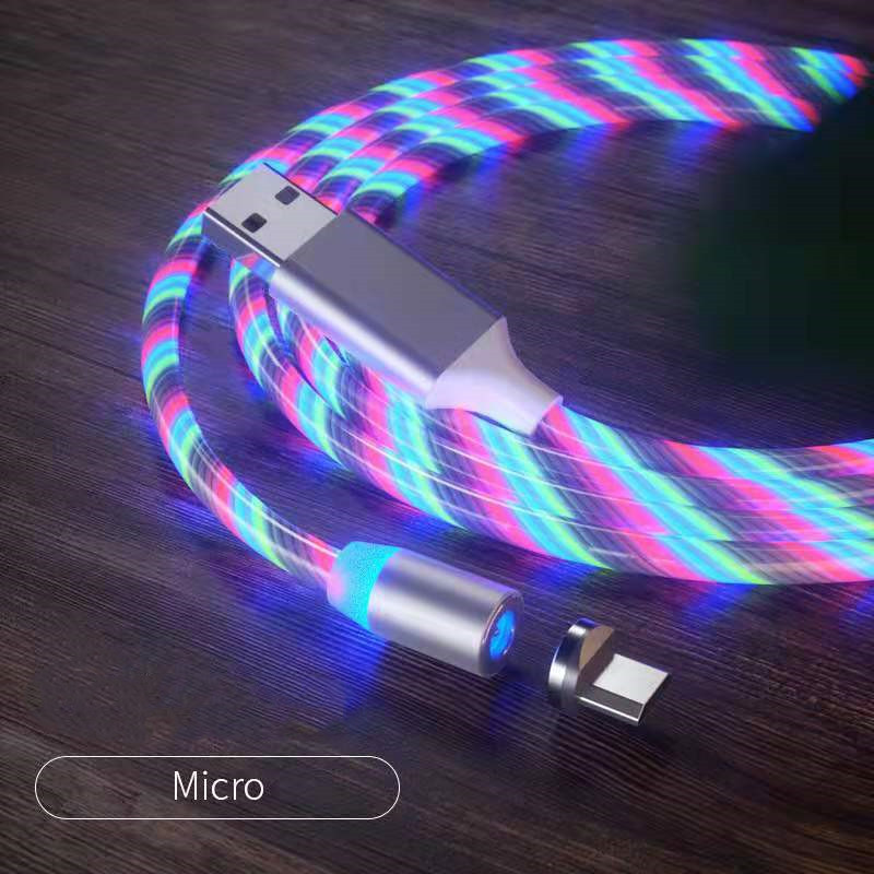 Magnetic Charging Cable Streamer Fast Charging Cable Lighting Micro USB Cable LED Magnet Charger Type-C Cable - image 7