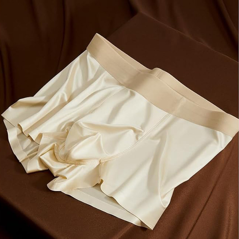 3pcs Satin Silk Boxer Briefs Mid Waist Underpants,Men's Light Luxury Satin Ice Silk Fashion Breathable Boxer Briefs, Silky Sexy Mens Underwear - image 7