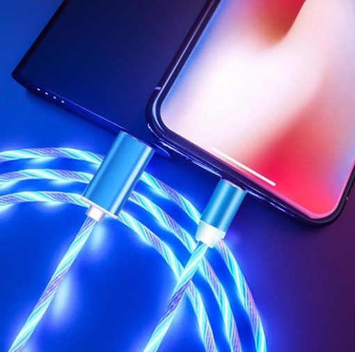 Compatible with Apple, Flowing Ligh Magnetic Streamer Data Line Cable for Iphone Android Typec - image 2