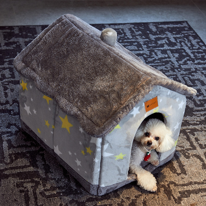 Foldable Dog House Pet Cat Bed Winter Dog Villa Sleep Kennel Removable Nest Warm Enclosed Cave Sofa Pets Supplies - image 5