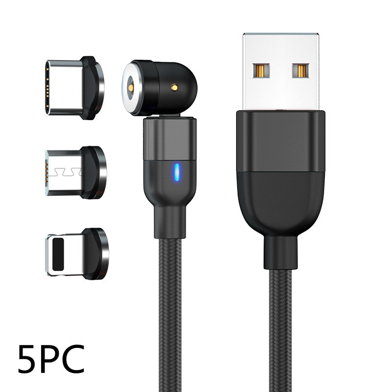 Data Cable 540 Degree Blind Suction Round Magnetic Charging Cable Three-in-one Bent Magnetic Cable - image 12