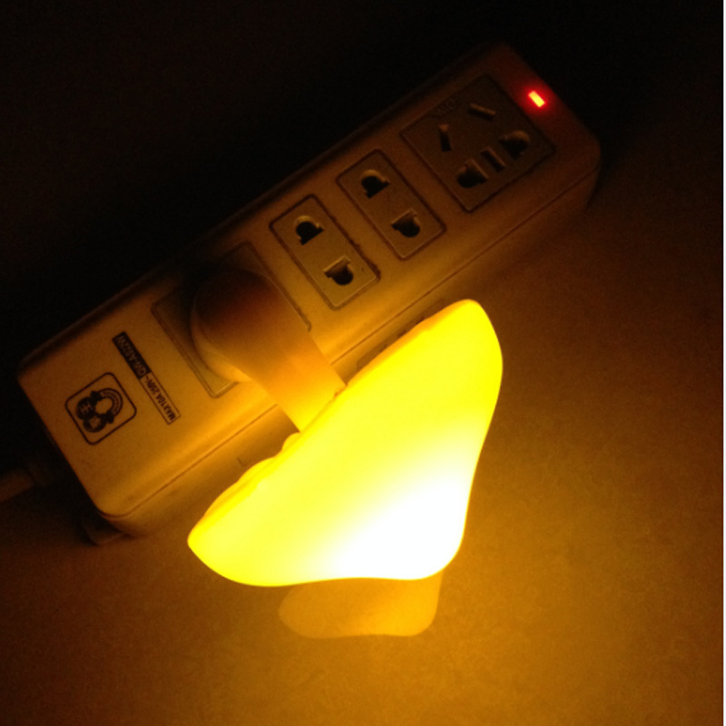 LED Night Light Mushroom Wall Socket Lamp EU US Plug Warm White Light-control Sensor Bedroom Light Home Decoration - image 34