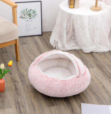 2 In 1 Dog And Cat Bed Pet Winter Bed Round Plush Warm Bed House Soft Long Plush Pets Bed Pet Products - image 35