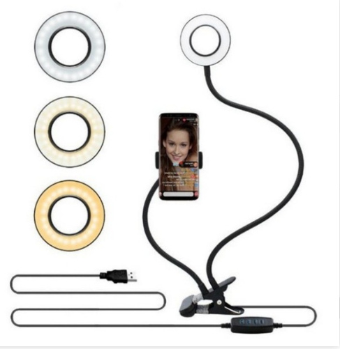 LED Selfie Ring Light for Live Adjustable Makeup Light-8cm Stand - image 8