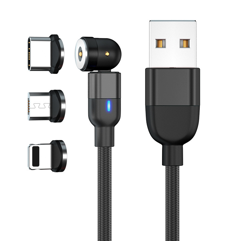 Data Cable 540 Degree Blind Suction Round Magnetic Charging Cable Three-in-one Bent Magnetic Cable - image 23
