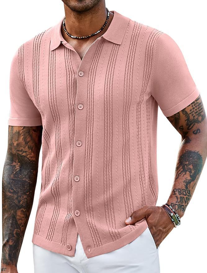 Fashionable Striped Hollow-Out Knitted Sweater For Men - image 34
