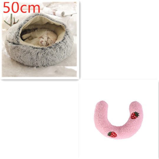 2 In 1 Dog And Cat Bed Pet Winter Bed Round Plush Warm Bed House Soft Long Plush Pets Bed Pet Products - image 62