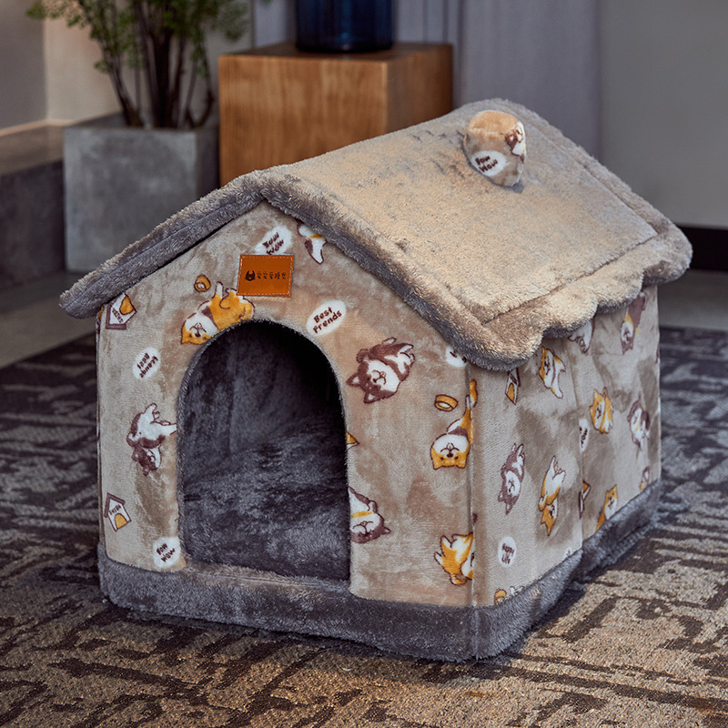 Foldable Dog House Pet Cat Bed Winter Dog Villa Sleep Kennel Removable Nest Warm Enclosed Cave Sofa Pets Supplies - image 6