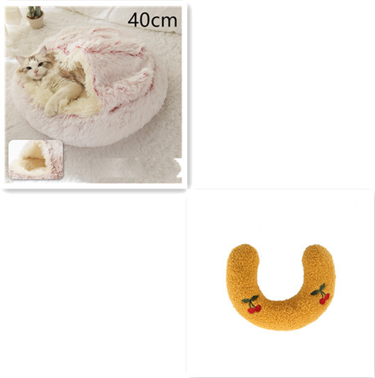 2 In 1 Dog And Cat Bed Pet Winter Bed Round Plush Warm Bed House Soft Long Plush Pets Bed Pet Products - image 56