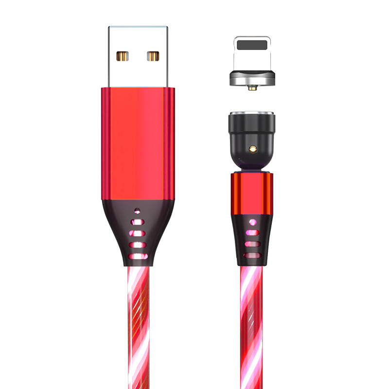 540 Rotate Luminous Magnetic Cable 3A Fast Charging Mobile Phone Charge Cable For LED Micro USB Type C For I Phone Cable - image 26