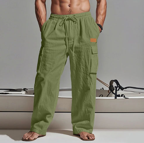 American-style Mens Cotton-linen Four-season Thin Breathable Workwear With Multiple Pockets - image 20