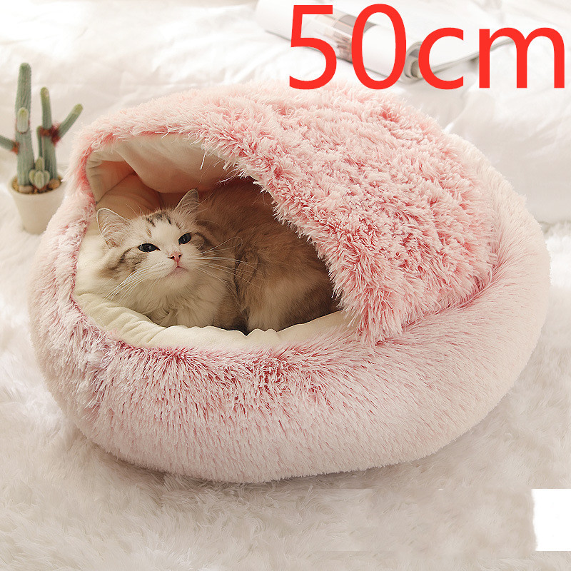 2 In 1 Dog And Cat Bed Pet Winter Bed Round Plush Warm Bed House Soft Long Plush Pets Bed Pet Products - image 26