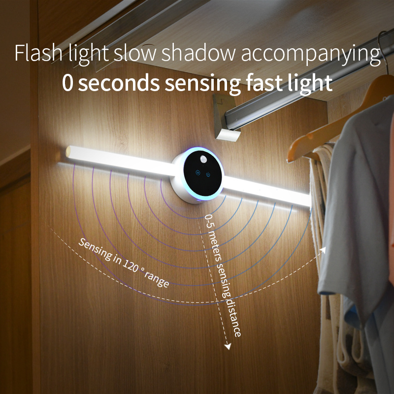 Smart Cabinet Light Clock Timing Sensor Light Removable LED Wardrobe Light Human Body Sensor Light - image 6