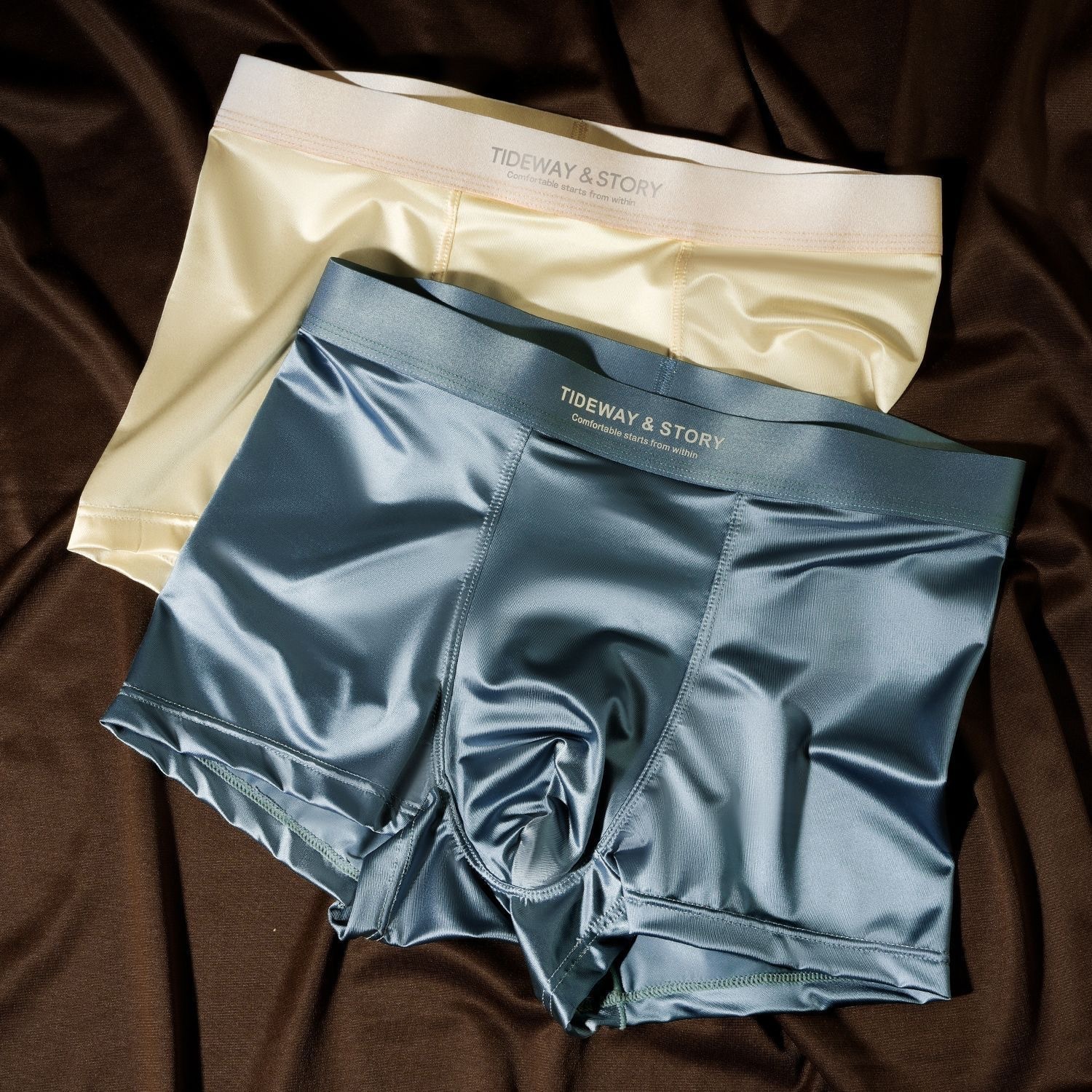 Ice Silk Mens Underwear Light Luxury Satin Boxers - image 2