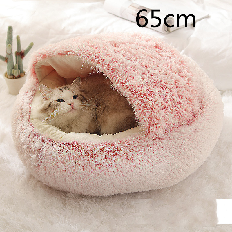 2 In 1 Dog And Cat Bed Pet Winter Bed Round Plush Warm Bed House Soft Long Plush Pets Bed Pet Products - image 82