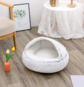 2 In 1 Dog And Cat Bed Pet Winter Bed Round Plush Warm Bed House Soft Long Plush Pets Bed Pet Products - image 37