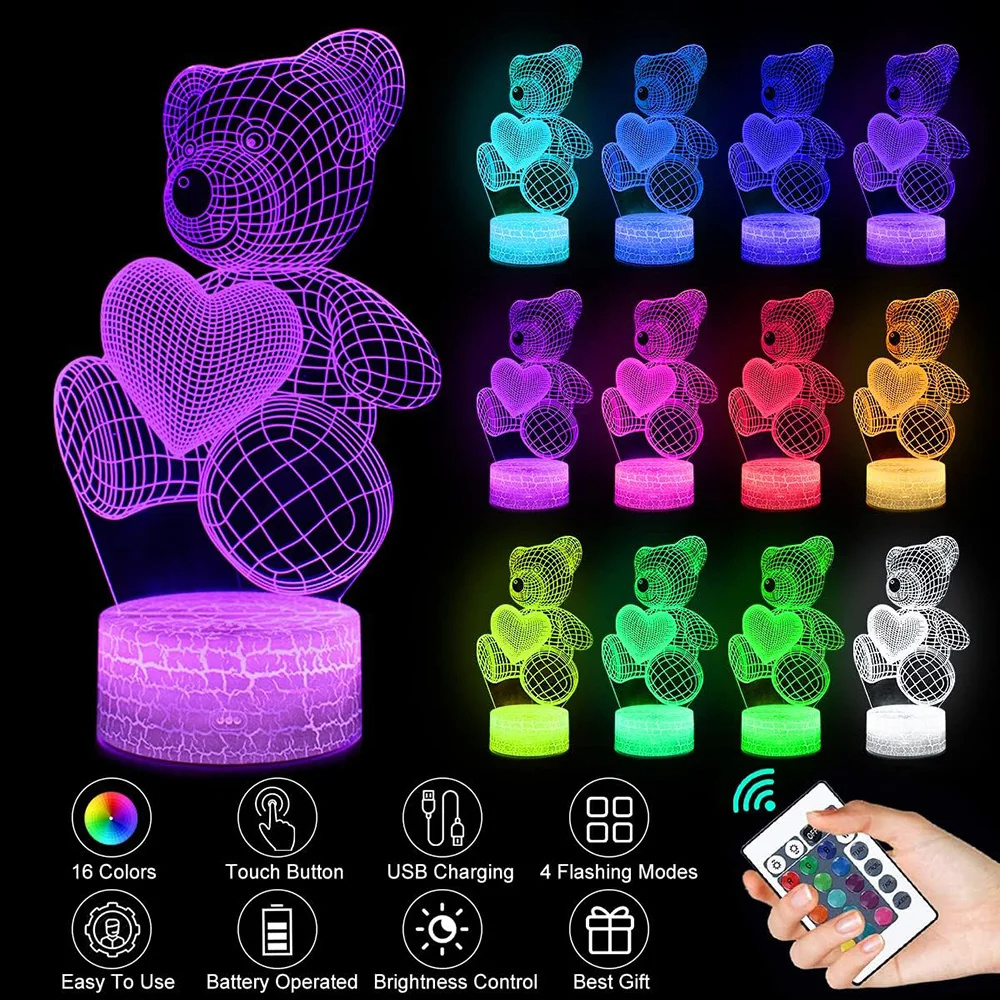 3D Lamp Acrylic USB LED Night Lights Neon Sign Lamp Xmas Christmas Decorations For Home Bedroom Birthday Decor Valentines Day Gifts - image 20