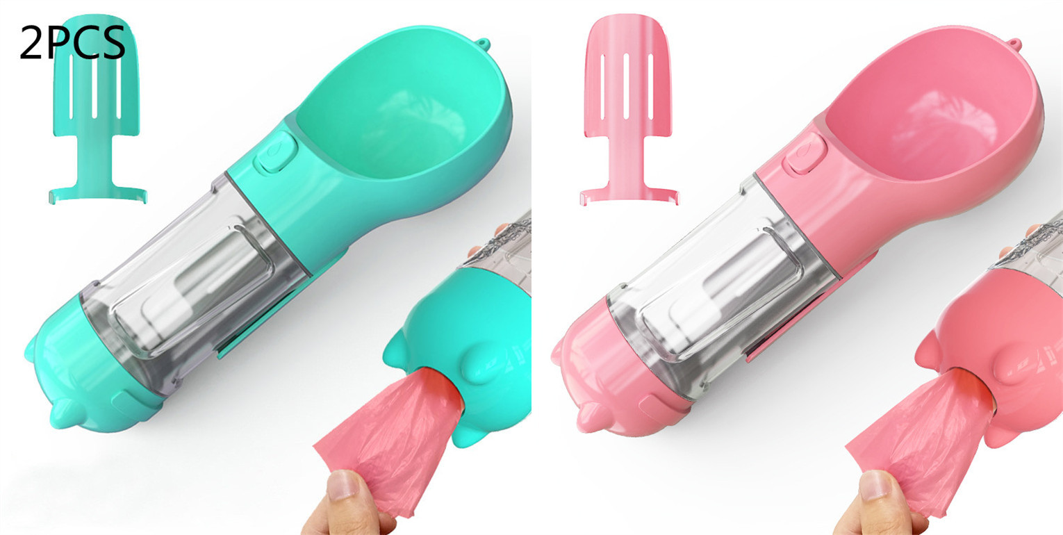 Pet Water Bottle Feeder Bowl Garbage Bag Storage Portable Pet Outdoor Travel 3 In 1 Dog Water Bottle - image 35