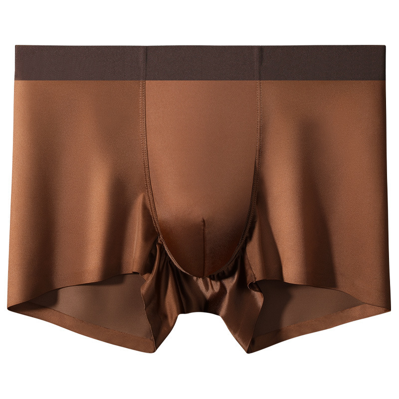 Comfortable And Healthy 10A Antibacterial Mulberry Silk Crotch High-Elastic Seamless Waistband Boxer Briefs - image 2