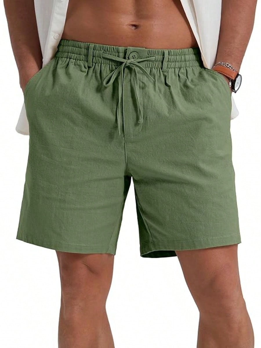 Drawstring Waist Solid-color Casual Athletic Shorts - image 13