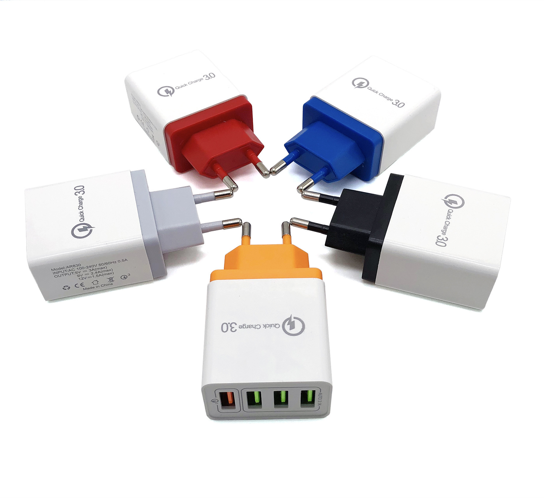 USB Charger Quick Charge 3.0 4 Phone Adapter For Tablet Portable Wall Mobile Charger Fast Charger - image 8