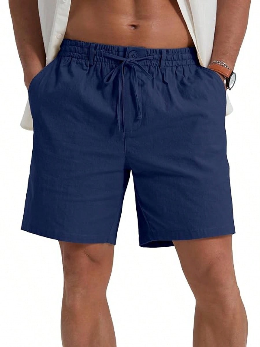 Drawstring Waist Solid-color Casual Athletic Shorts - image 17