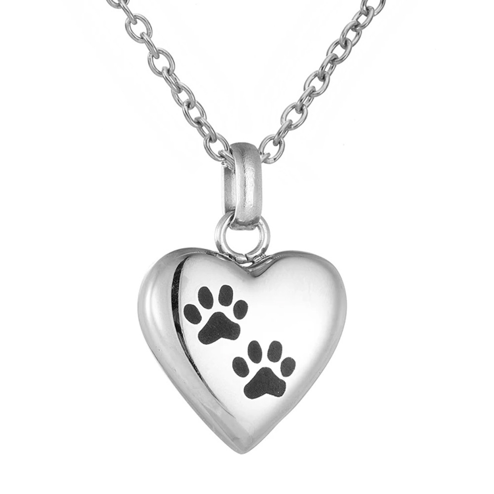 Stainless Steel Heart-shaped Openable Memorial Pendant - image 12