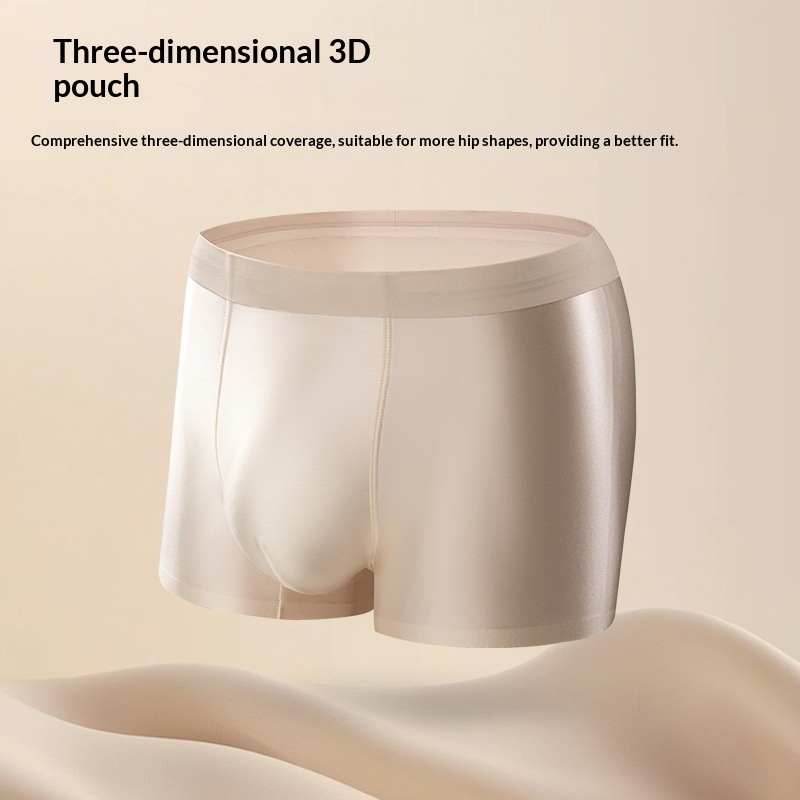 Light Luxury Satin Ice Silk High-End  Silk Antibacterial Mens Underwear - image 4