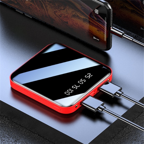 Mini Power Bank 20000 MAh Portable Mirror Digital Display Power Bank - image 2