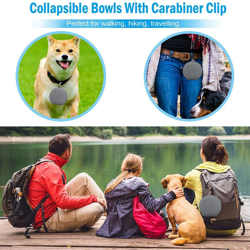 Rubber Foldable Double Bowl Pet Feeding Bowl Pets Supplies Dog Cat Bowls - image 6