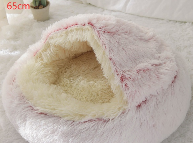 2 In 1 Dog And Cat Bed Pet Winter Bed Round Plush Warm Bed House Soft Long Plush Pets Bed Pet Products - image 81