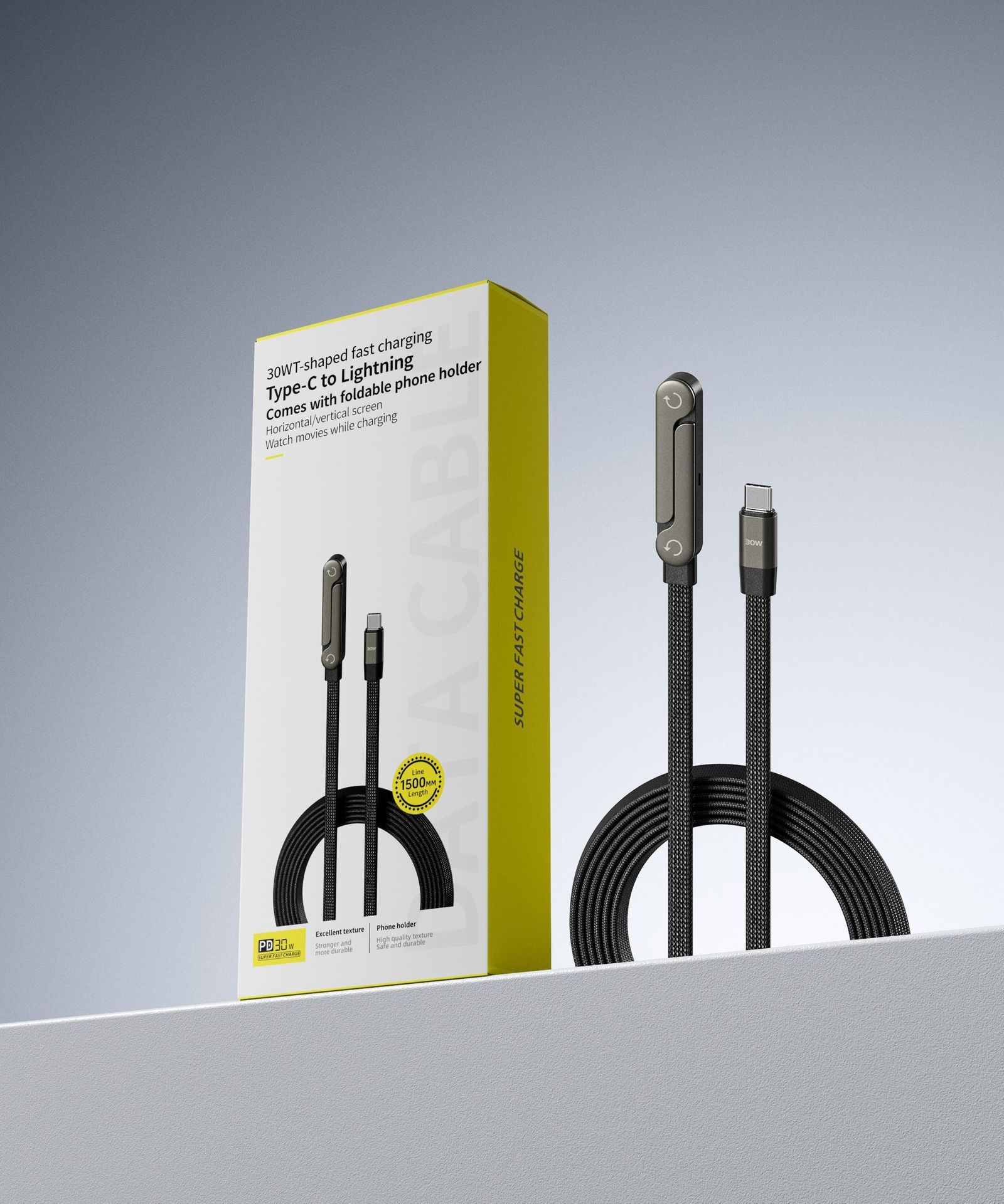Fast Charging Foldable Bracket Data Cable 2-in-1 Data Wire Foldable Phone Tablet Stand Type-C To Type-C USB-A To Type-C - image 16