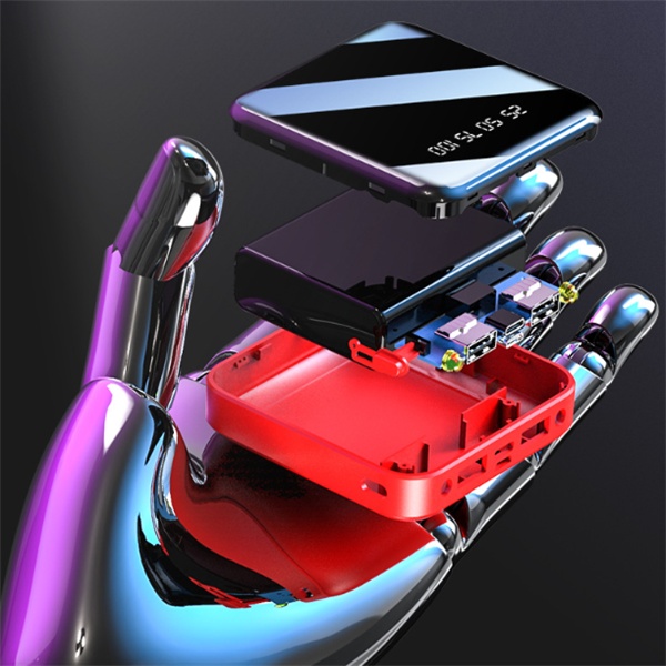 Mini Power Bank 20000 MAh Portable Mirror Digital Display Power Bank - image 3