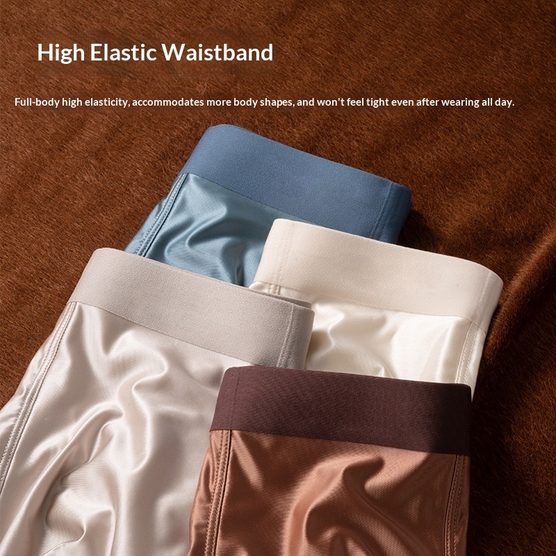 Light Luxury Satin Ice Silk High-End  Silk Antibacterial Mens Underwear - image 3