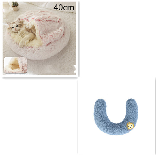 2 In 1 Dog And Cat Bed Pet Winter Bed Round Plush Warm Bed House Soft Long Plush Pets Bed Pet Products - image 53