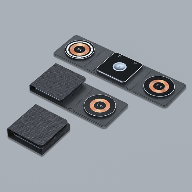3 IN 1 Magnetic Folding Wireless Charger Station For IPhone Transparent Fast Charging For IWatch And Airpods - image 3