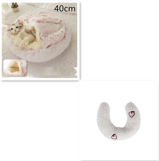 2 In 1 Dog And Cat Bed Pet Winter Bed Round Plush Warm Bed House Soft Long Plush Pets Bed Pet Products - image 55