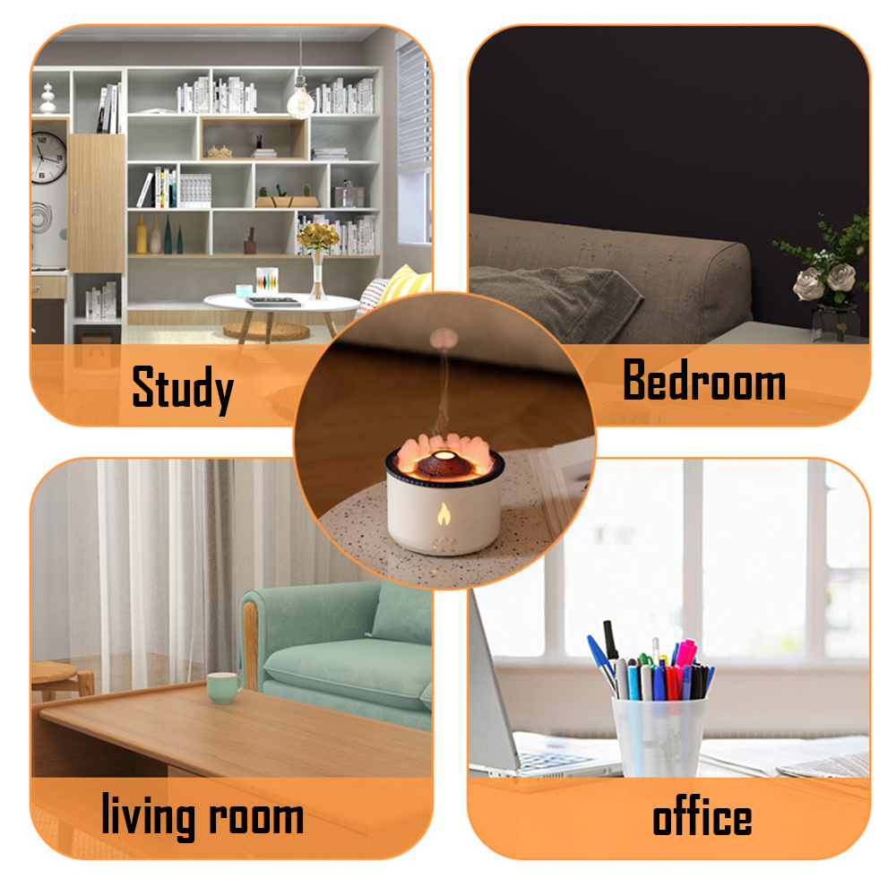 New Creative Ultrasonic Essential Oil Humidifier Volcano Aromatherapy Machine Spray Jellyfish Air Flame Humidifier Diffuser - image 9
