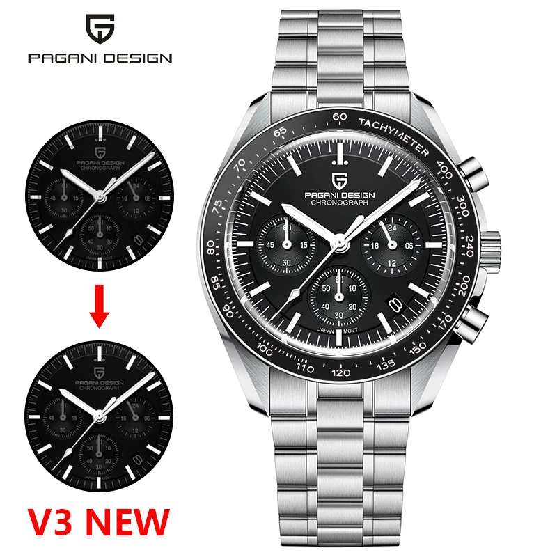 PAGANI DESIGN Moon Mens Watches 2025 Top Brand Luxury Quartz Watch For Men Chronograph Luminous Sapphire Mirror Waterproof Clock - image 4
