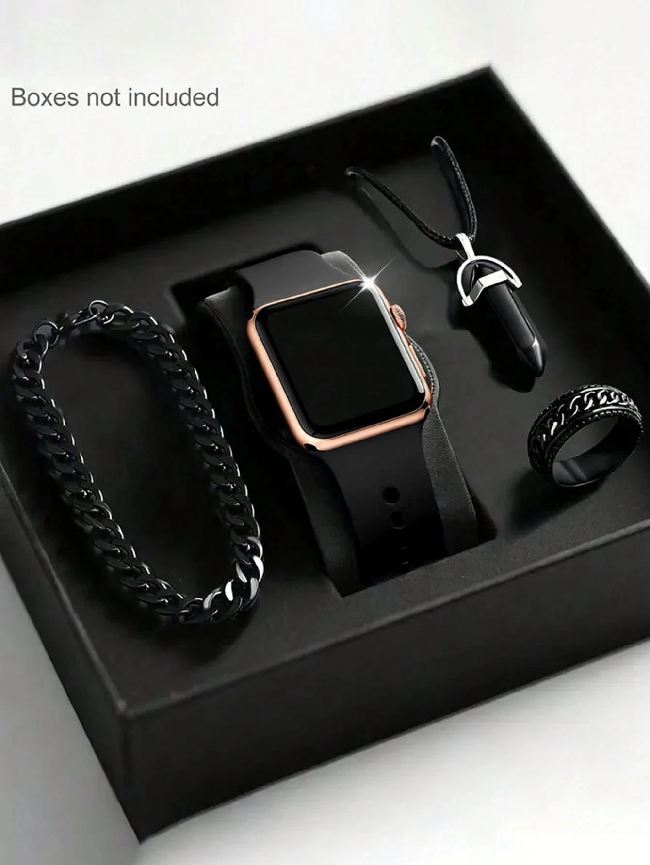 Men's Led Square Watch and Jewelry Set Birthday Gift Non-Smartwatch Box Not Included Часы Мужские Наручные Skmei - image 2