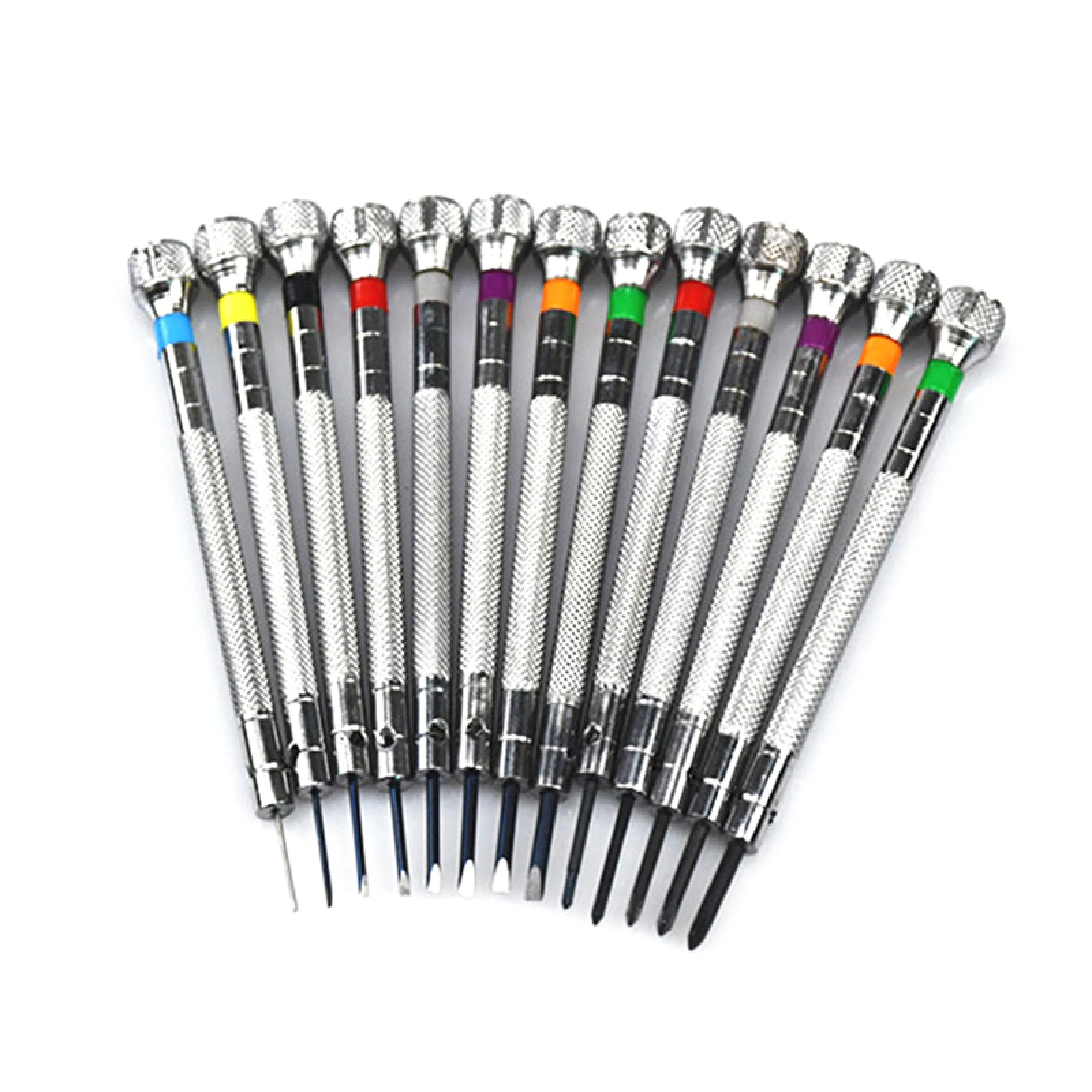 13PCS 0.6-2.0mm Watch Screwdriver Metal Set Slotted Cross Screwdrivers Kit for Watchmakers Watch Repair Tools