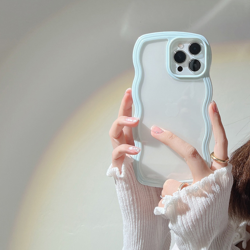 Wave Border Mobile Phone Case Solid Color Simple Candy Color - image 56