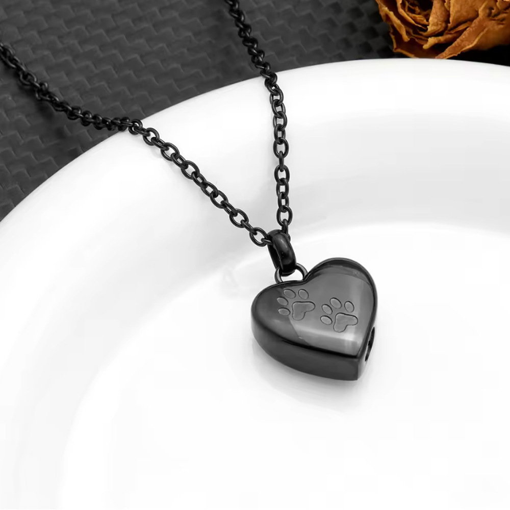 Stainless Steel Heart-shaped Openable Memorial Pendant - image 3