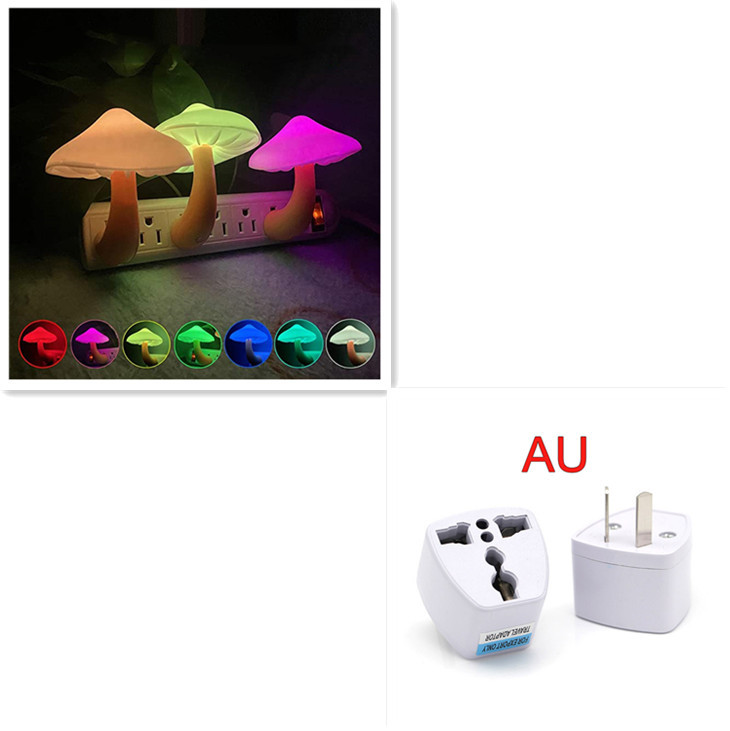 LED Night Light Mushroom Wall Socket Lamp EU US Plug Warm White Light-control Sensor Bedroom Light Home Decoration - image 18