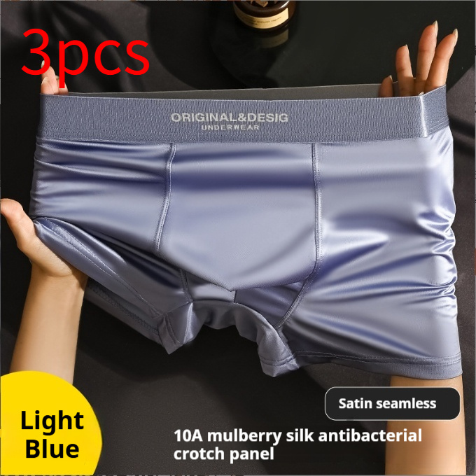 Men's Satin Light Luxury Ice Silk Underwear Summer Breathable Boxers Shorts New Boxers - image 28